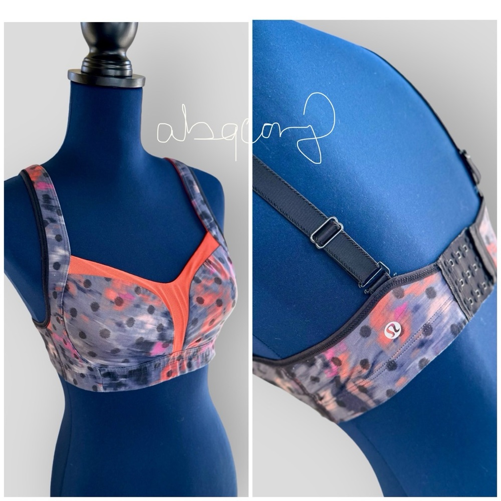 EUC Lululemon Windy Blooms Regal Plum Multi Ta Ta Tamer III Sports Bra